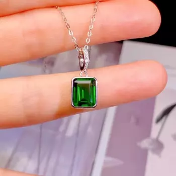 7 мм * 9 мм 2.5ct натуральный хром для офиса, женская серебряная фотоподвеска 925 с золотой палитрой