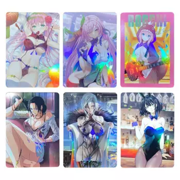 7 моделей аниме девочки ACG Flash Cards Elysia Fubuki Arlecchino Hancock готоh Hitori Kawaii Аниме игровая коллекция карт подарочные игрушки