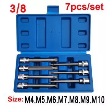7 шт. 3/8 'квадратная ударная отвертка, гайки, 12 точечная отвертка Torx, инструмент для гаечных ключей 110 мм, Длина M4 M5 M6 M7 M8 M9 M10