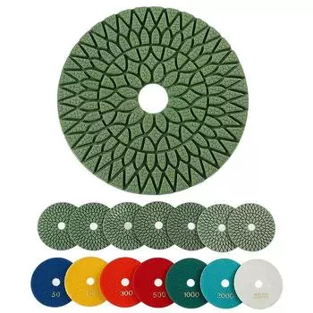 7 шт. 4-дюймовые моклые алмазные полировальные подушечки 100 мм гибкий полировальный диск для гранита, мрамора, камня, керамики, терраццо, шлифования