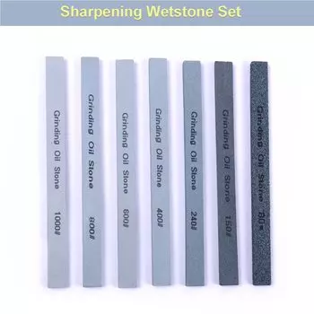7 шт. 80 #150 #240 #400 #600 #800 #1000 # зернистость точильный камень для ножей точильный камень зеленый силиконовый карбидный масляный камень