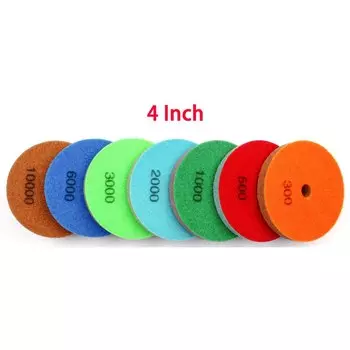 7 шт./компл. 4 "100 мм, Нейлоновая губка, алмазные губки для полировки мрамора, для влажной полировки, с использованием камня, магнитные полировальные колодки для мрамора