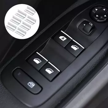 7 шт./компл. хромированная кнопка подъема окна двери, накладка с блестками для Peugeot 2008 208 3008 408 508 301 308 для Citroen C4L C-QUATRE C5