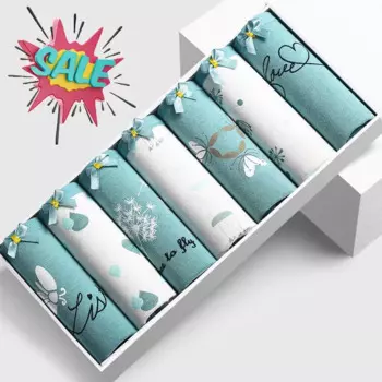 7 шт./комплект, женские хлопковые трусы со средней посадкой