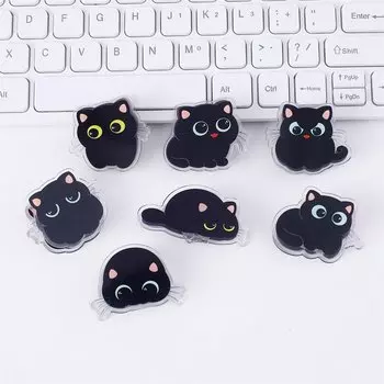 7 шт. мультяшные черные кошачьи клипсы ZORNJONES