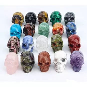 7 шт. натуральный камень череп кристалл 1 дюйм AierCrystal