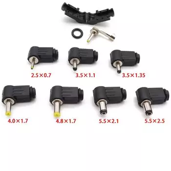 7 шт. штекером постоянного тока для подключения к (под углом 90 градусов) для 5,5*2,1 мм разъем питания постоянного тока разъем проводки в сборе 5,5*2,5 мм Тип сварочной проволоки 4,8x1,7 мм 4,0x1,7 мм 3.5x1.35mm