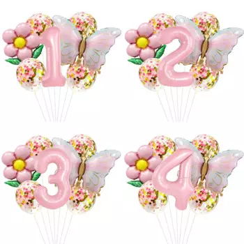 Набор гелиевых шаров CatchMyParty розовые бабочки 40 дюймов