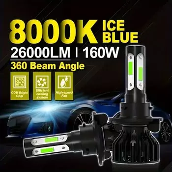 8000K Ice Blue Автомобильные Фары H4 H7 H8 H9 9004 9005 9006 9007 9012 HB3 HB4 Универсальные 12 В Автомобильные Противотуманн...