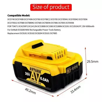 8000mAh 20V для Dewalt литиевая сменная батарея 18V DCB200 DCB182 DCB184 DCB180 DCB182 DCB181 DCB201 батарея