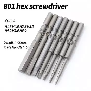 800/801/802 Шестигранная электрическая отвертка 60 мм с набором магнитных отверток из стали S2