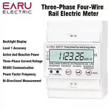 80A 3-фазный многофункциональный счетчик энергии двунаправленный счетчик электроэнергии кВтч RS485 удаленная связь для считывания счетчиков переменного тока 380 В