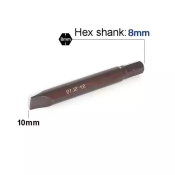 80mm Length 5/16 inich 8mm Hex Shank Heavy Impact Slotted Screwdriver Flat-blade Bit hand Tool S2 Alloy Steel 5mm 6mm 8mm 10mm