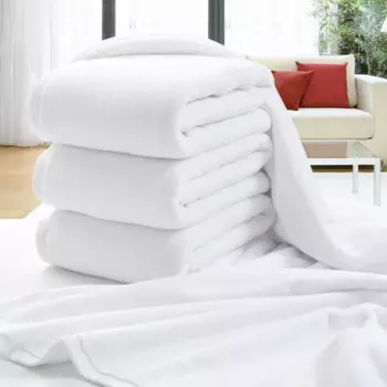 Большое белое хлопковое полотенце 80x160 см