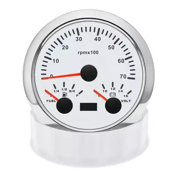85 мм 3 в 1 тахометр, указатель уровня топлива, вольтметр для автомобиля, морской лодки, 7 цветов, подсветка 3000 6000 7000 8000 об/мин, цифровой датчик