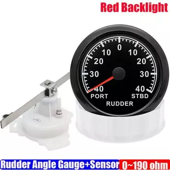 85 мм красный светодиодный измеритель угла руля 0-190 Ом датчик водонепроницаемый лодка корабль яхта индивидуальный индикатор угла руля PORT ~ STBD 12V24V