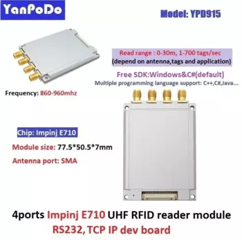 865 МГц UHF RFID модуль TTL Uart Impinj E710 чип 4 порта RFID считыватель UHF 915 МГц мультиметки 500 бирок/сек для встроенной системы