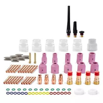 87 шт. Запчасти для сварочной горелки для дуговой сварки Kit короткая газовая линза 12 стеклянных стаканов для фотографий/18/26
