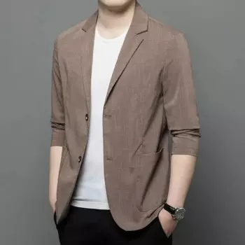 8911-T-Мужской костюм по индивидуальному заказу, новый летний костюм с короткими рукавами и воротником-стойкой, костюм по индивидуальному заказу