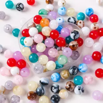 8/10/12/14/16mm Acrylic Imitation Of Natural Stone Beads Jewelry Making Materials Beads To Make Bracelets Diy Accessories