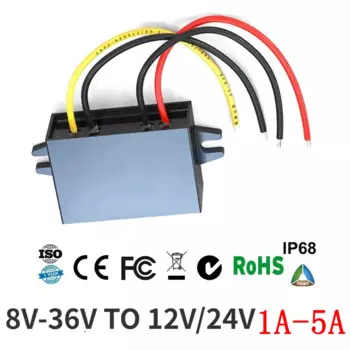 kangwobei Конвертер DC/DC 8-36В до 12В/24В 1A-5A