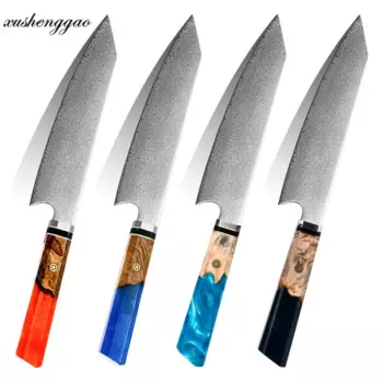 8,5 дюймовый нож Kiritsuke, 67 слоев, дамасское лезвие VG10 из стали, острый шеф-повар, мясницкий нож, зеркальные ножи, восьмиугольная ручка