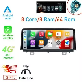 8,8 дюймовый Android 14 экран ID8 для BMW F30 F20 F31 F22 F21 F32 F33 F36 EVO система автомобильный монитор Carplay мультимедийный проигрыватель