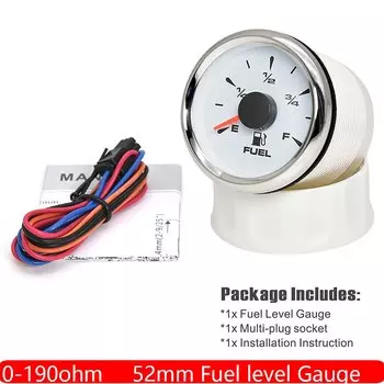 8-цветная подсветка, 0-190 Ом, указатель уровня топлива, 2 дюйма, 52 мм, указатель уровня масляного бака, 240-33 Ом, указатель уровня топлива для авто, лодки, 12 В, 24 В, на заказ