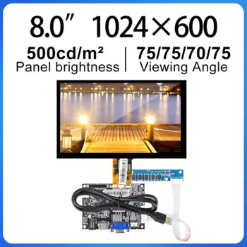 8-дюймовый емкостный сенсорный экран с платой драйвера HDMI VGA 1024x600 ZJ080NA-08A LVDS планшет ЖК-панель FHD экран дисплея