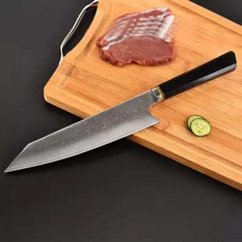 8-дюймовый нож Kiritsuke, 67 слоев, лезвие из дамасской стали VG10, ручка из черного дерева, острые поварские резаки, японские кухонные ножи