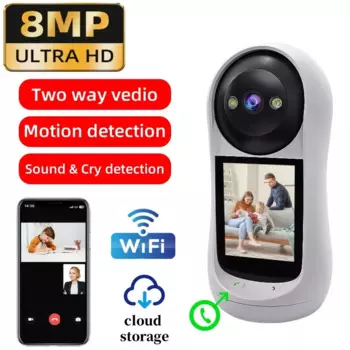 8-мегапиксельная внутренняя Wi-Fi IP-камера безопасности Inteligente Vedio Call PTZ Радионяня Цвет ночного видения Автоматическое отслеживание CCTV Smart Audio Cam