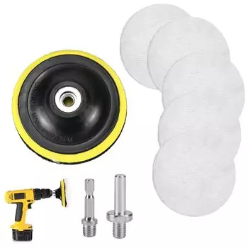 8 шт. 4-дюймовая шерстяная подушечка для полировки автомобиля с шлифовальным диском M10, беспроводная отвертка, угловая шлифовальная машина, крепление для полировки автомобиля