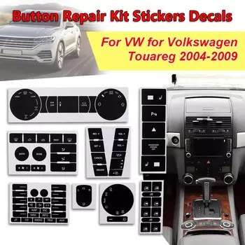 8 шт. автомобильные матовые черные фары климат-переключатель изношенные кнопки ремонтный комплект наклейки наклейки для VW для Volkswagen Touareg 2004-2009