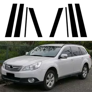 8 шт. для Subaru Outback 2010 2011 2012 2013 2014 глянцевая черная Автомобильная дверь, окошки, декоративная накладка