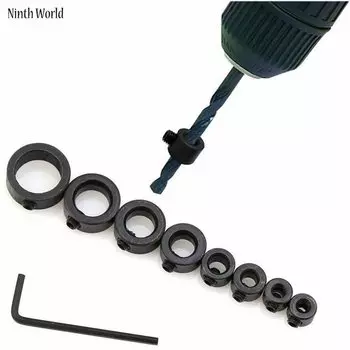 8 шт. кольцо позиционера сверла кольцо ограничения глубины сверла 3-16 мм контроллер глубины сверления для стандартных сверл и заостренных сверл