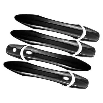 8 шт./компл., накладка на внешнюю дверную ручку с 2 отверстиями для умного ключа, подходит для Infiniti QX80 SUV 2014-2024, глянцевый черный ABS