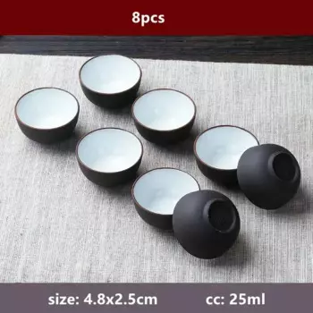 8 шт./компл. Ручная фиолетовая глиняная чашка JINGDE TEA SET