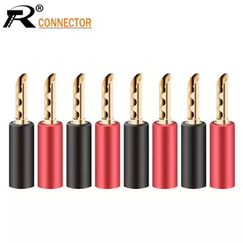 8 шт. Банановые разъемы R L1035 4 мм красный и черный 24k позолоченные