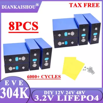 8 шт., литий-железо-фосфатные аккумуляторы 3,2 в, 304AH, 304K
