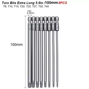8 шт., отвертка с шестигранной ручкой, 100 мм
