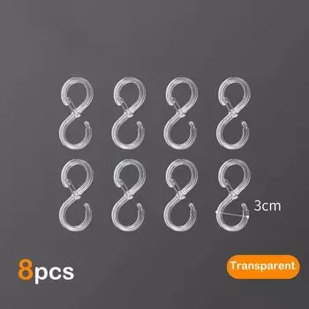 8 шт. S-образные крючки TAANY из полипропилена