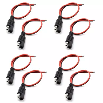 8 шт. Удлинительный кабель 18AWG SAE, 2-контактный быстроразъемный разъем SAE, разъем 10 А для панели солнечной батареи, фотопровод 1 фут/30 см