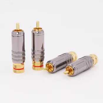 8 шт., высококачественный 24-каратный позолоченный медный разъем RCA, прочный разъем RCA, винты, пайка, фиксирующий аудио-видео разъем WBT