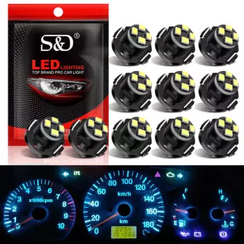 8 светодиодный т. T3 T4.2 T4.7 Светодиодная CAN-шина лампы 4SMD чипы для салона автомобиля индикатор подогрева приборной панели Клин автомобильный инструмент лампа 12 В
