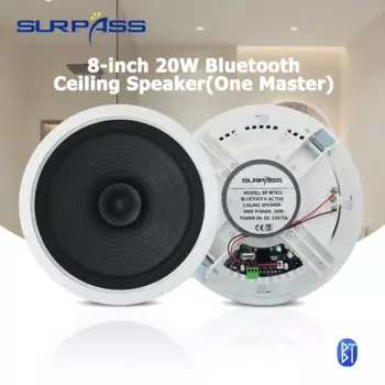 8inch20W Home audience Bluetooth Ceiling Speakers Built-in Digital Class D Amplifier Recessed Speaker System for Kitchen Lounge