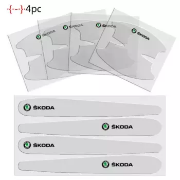 8x автомобильные наклейки, прозрачная защитная наклейка на дверную ручку автомобиля для Skodas Octavia Kodiaq Fabia Rapid Superb A5 A7 2 Kamiq Karoq