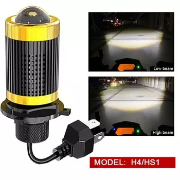 9003 H4 светодиодные мотоциклетные фары 12 В H4 линзы светодиодные мотолампы 4800LM супер яркие 6500K белые аксессуары для фар мотоцикла HS1