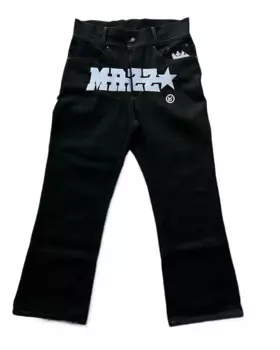 90S Винтажные джинсы с вышивкой Новые повседневные уличные джинсовые брюки в стиле хип-хоп Мужские женские Harajuku Прямые широкие джинсы с высокой талией