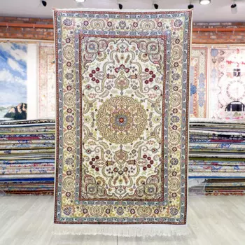 91x152 см персидский шелковый ковер, цветочный ручной работы, связанный вручную, коврики (LH1044B)