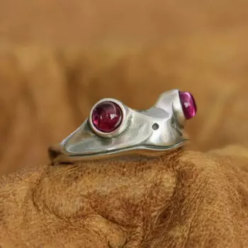 925 пробы Подвески в виде лягушки кольцо прекрасный детали ярко-красный CZ глаз кольцо в форме жабы TA266 нам Размеры 5 ~ 10